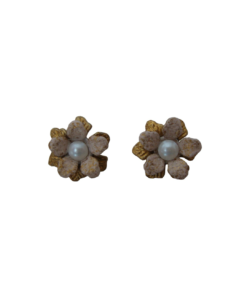 Michal Negrin Gold pearl flower Ohrstecker