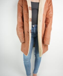 Vintage Ledermantel Gr 38 (gefüttert)