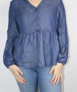 Jeanslook Bluse Gr. M/L