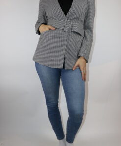 Blazer mit Schulterpolster & Gurt Gr. M